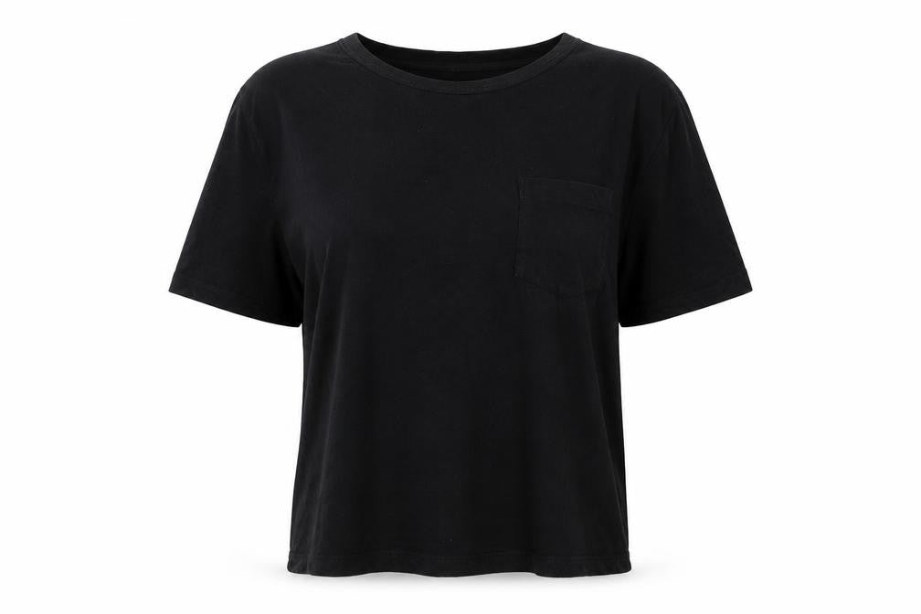 Front view of Gap Women's Black Crew Neck Basic T-Shirt, size M