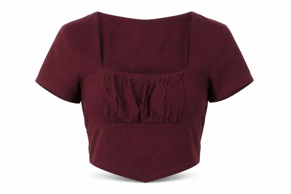 Front view of ASOS DESIGN Women's Red Cropped Top, size 10