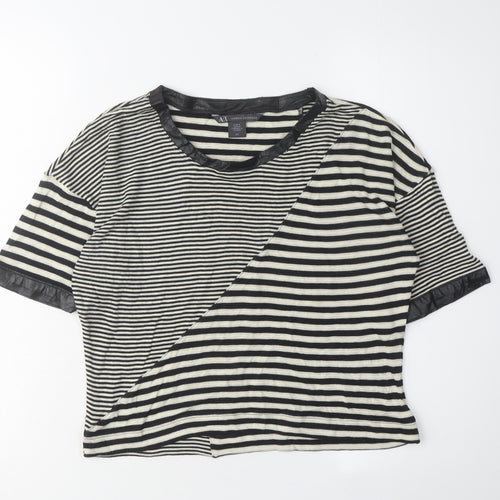 Armani Exchange Women's Striped T-Shirt, Size S, Black