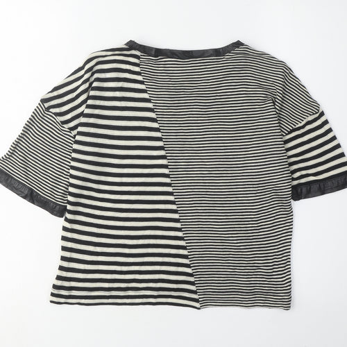 Armani Exchange Women's Striped T-Shirt, Size S, Black