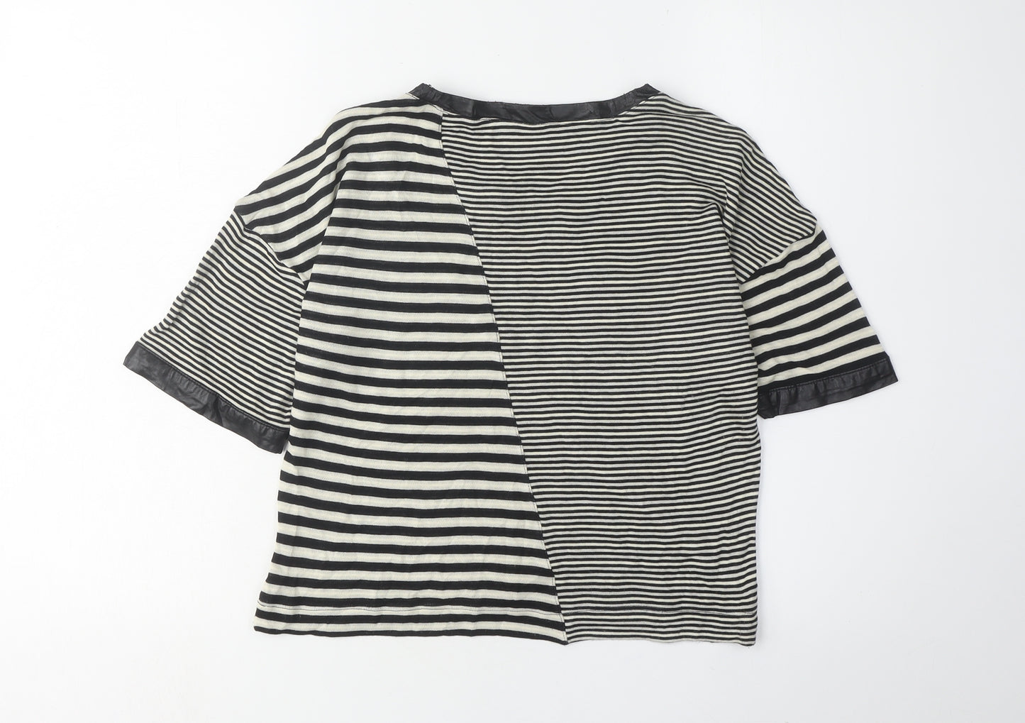 Armani Exchange Women's Striped T-Shirt, Size S, Black