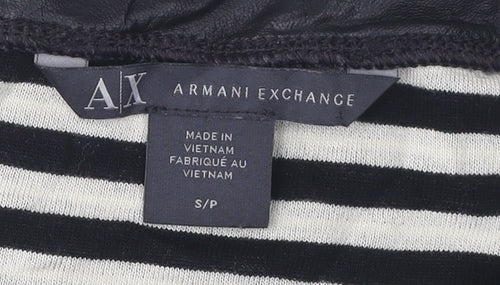 Armani Exchange Women's Striped T-Shirt, Size S, Black
