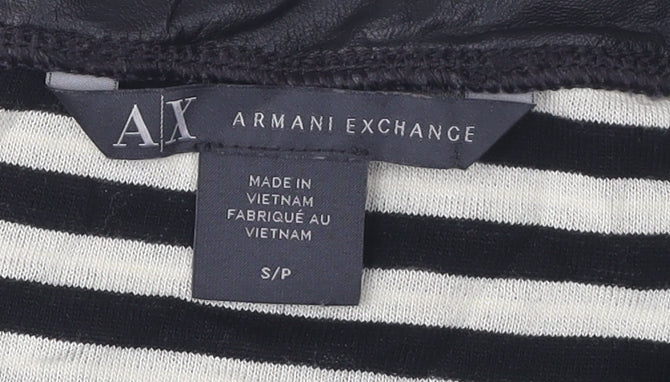 Armani Exchange Women's Striped T-Shirt, Size S, Black