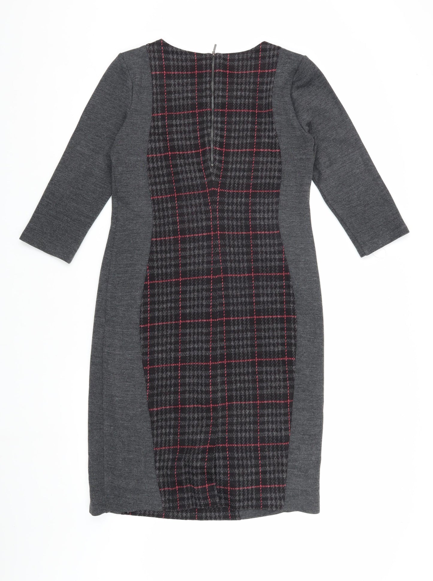 Laura Ashley Women's Grey Check Sheath Dress, Size 10