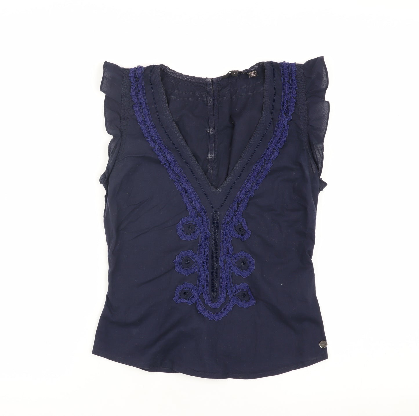 Ted Baker Women's Blue Embroidered Blouse XS