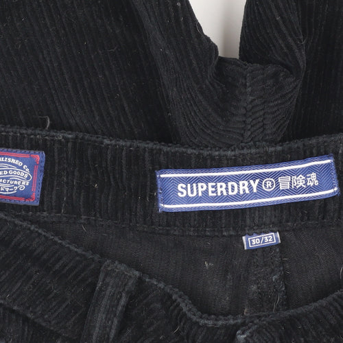 Superdry Men's Black Corduroy Trousers 30x32