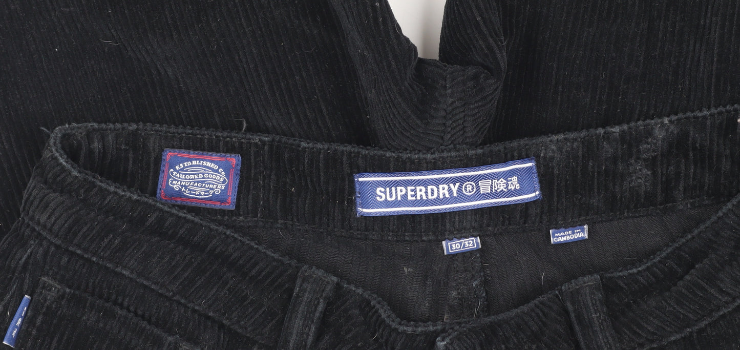 Superdry Men's Black Corduroy Trousers 30x32