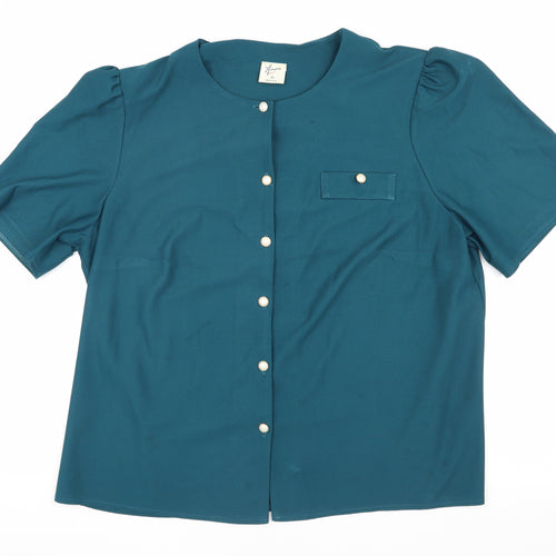 Amari Women's Blue Button-Up Shirt Size 20