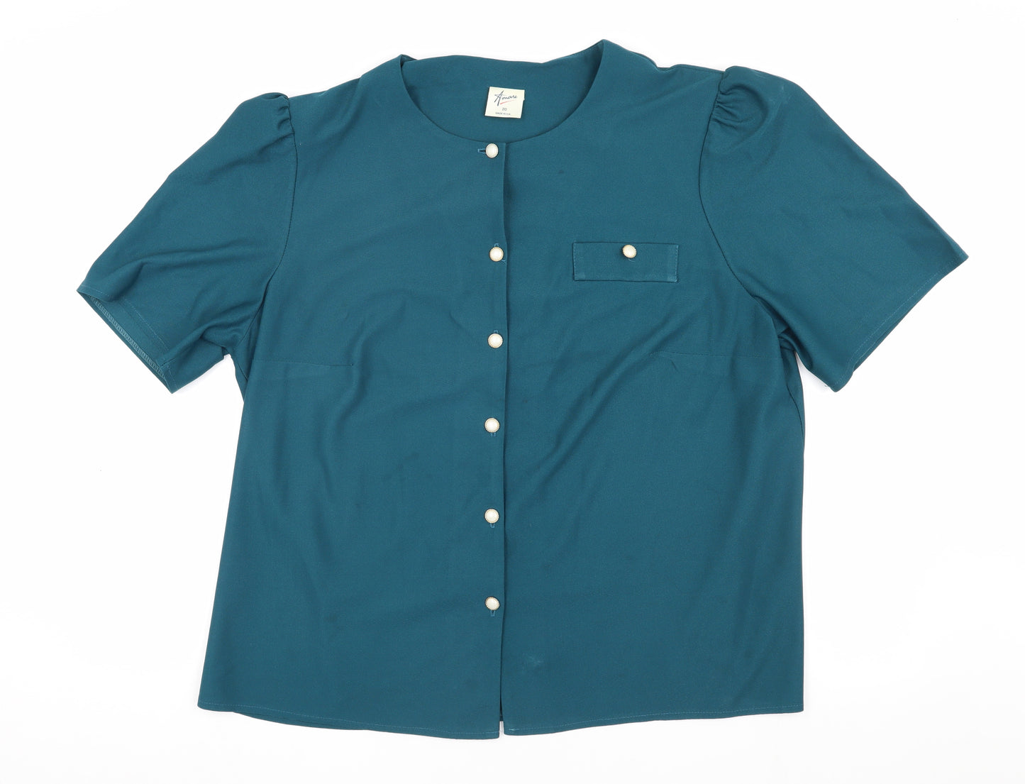 Amari Women's Blue Button-Up Shirt Size 20