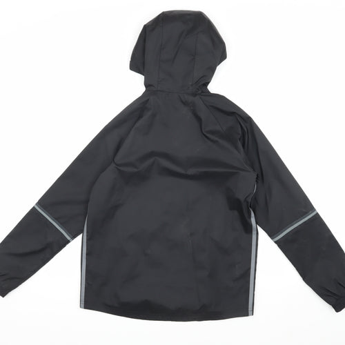 Adidas Boys Black Track Jacket 11-12 Years Hooded Sports