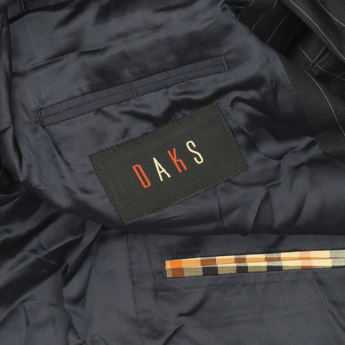 DAKS Men's Blue Striped Wool Blazer Jacket 36S