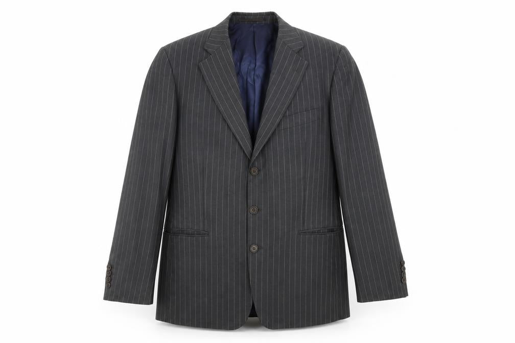Front view of Charles Tyrwhitt Grey Striped Men's Blazer 42R