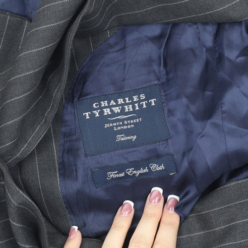 Charles Tyrwhitt Grey Striped Men's Blazer 42R
