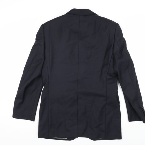 Aquascutum Men's Blue Wool Suit Jacket, Size 38S