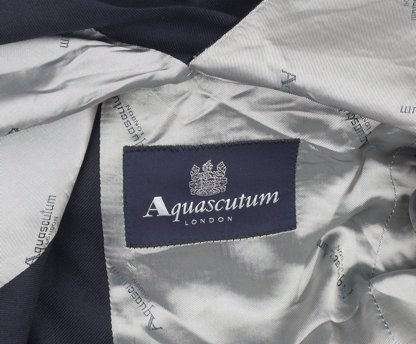 Aquascutum Men's Blue Wool Suit Jacket, Size 38S