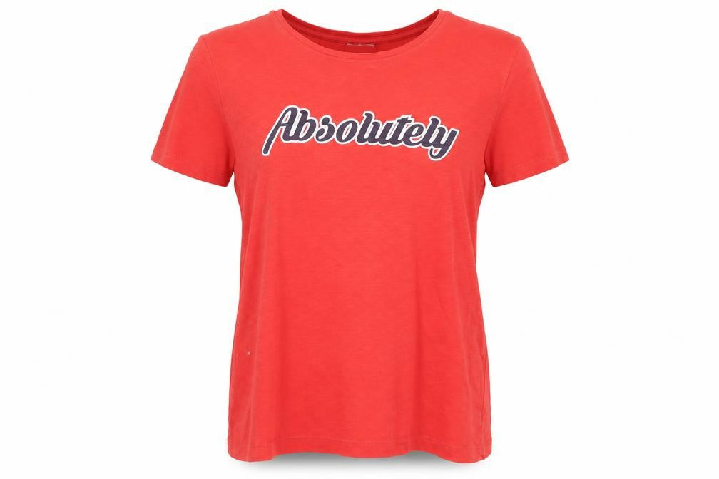 Front view of Jacqueline de Yong Women’s Red Basic T-Shirt, size S