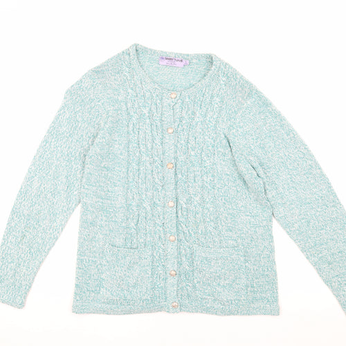 Honor Millburn Women's Green Cable-Knit Cardigan S