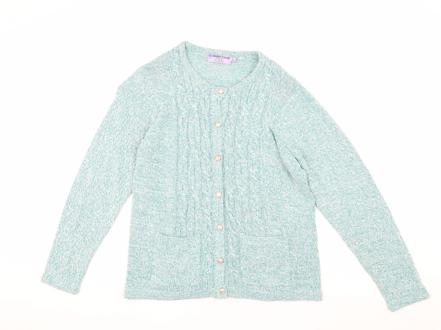 Honor Millburn Women's Green Cable-Knit Cardigan S