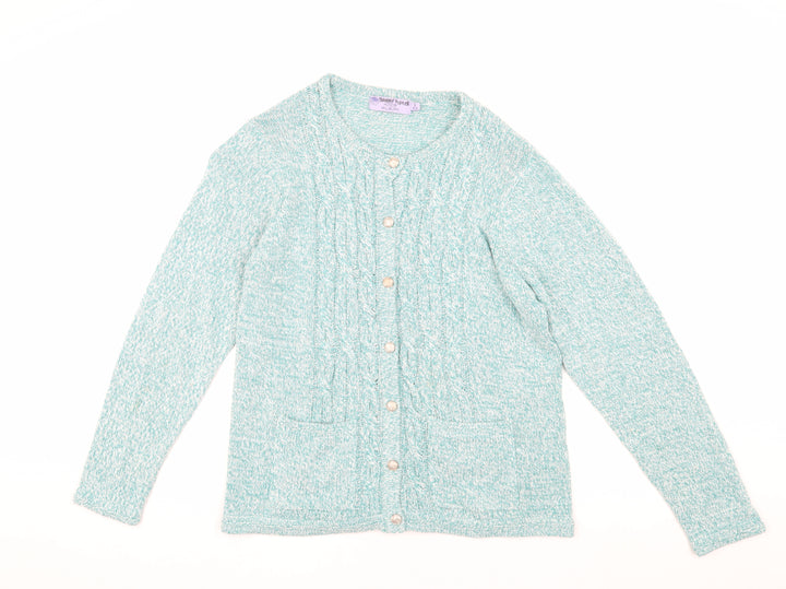 Honor Millburn Women's Green Cable-Knit Cardigan S
