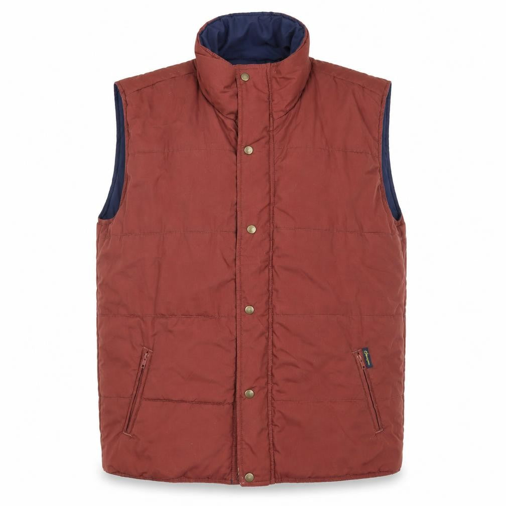Front view of Champion Men's Brown Puffer Waistcoat, size 40