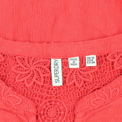 Superdry Women's Red Tunic Blouse Size 10