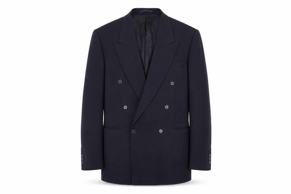 Front view of Pierre Cardin Men's Blue Wool Blazer 42 R Formal Jacket
