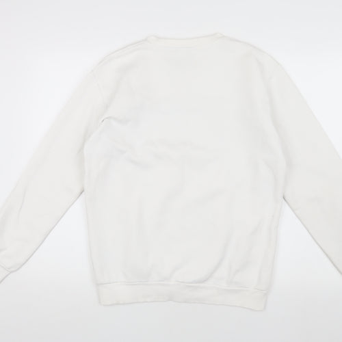 Adidas Men's White S Pullover Sweatshirt, Logo, Lightweight