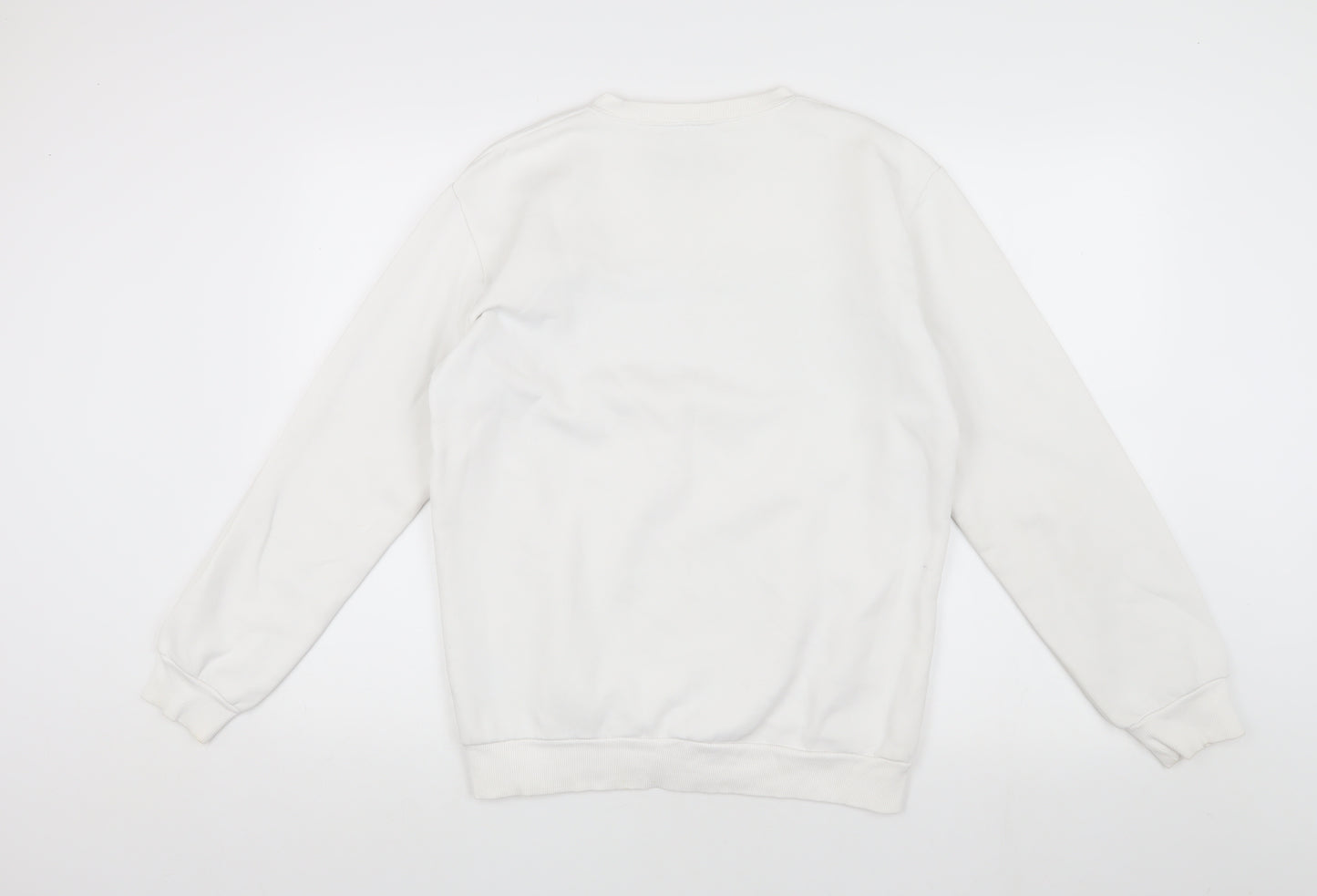 Adidas Men's White S Pullover Sweatshirt, Logo, Lightweight