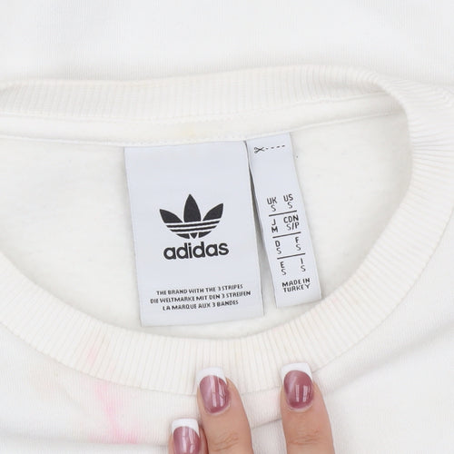 Adidas Men's White S Pullover Sweatshirt, Logo, Lightweight