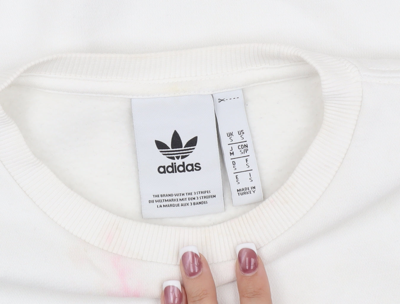 Adidas Men's White S Pullover Sweatshirt, Logo, Lightweight