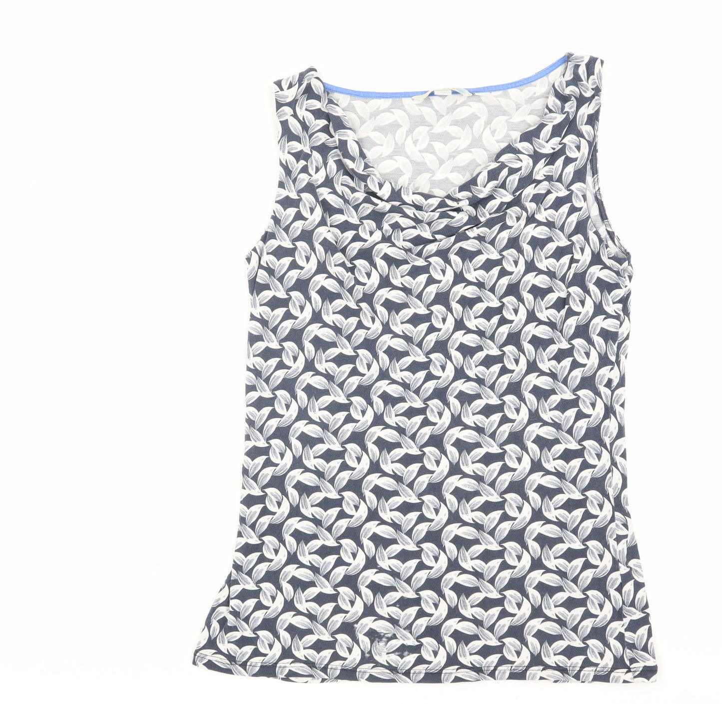 Boden Women's Blue Floral Tank, Size 10, Cowl Neck