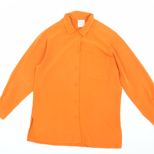 Alexon Women's Orange Button-Up Shirt, Size 12, Classic Fit