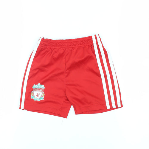 Adidas Unisex Baby Red Sports Shorts 18-24 Months