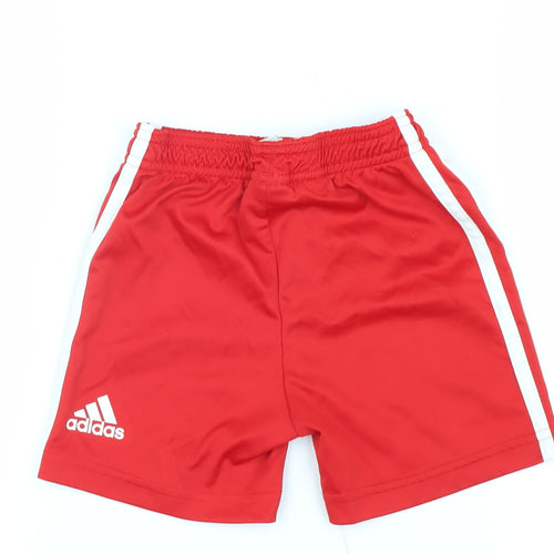 Adidas Unisex Baby Red Sports Shorts 18-24 Months