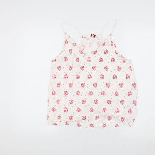 s.Oliver Women's White Floral Camisole Tank Top UK Size 10