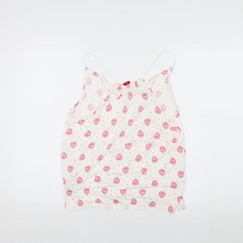 s.Oliver Women's White Floral Camisole Tank Top UK Size 10