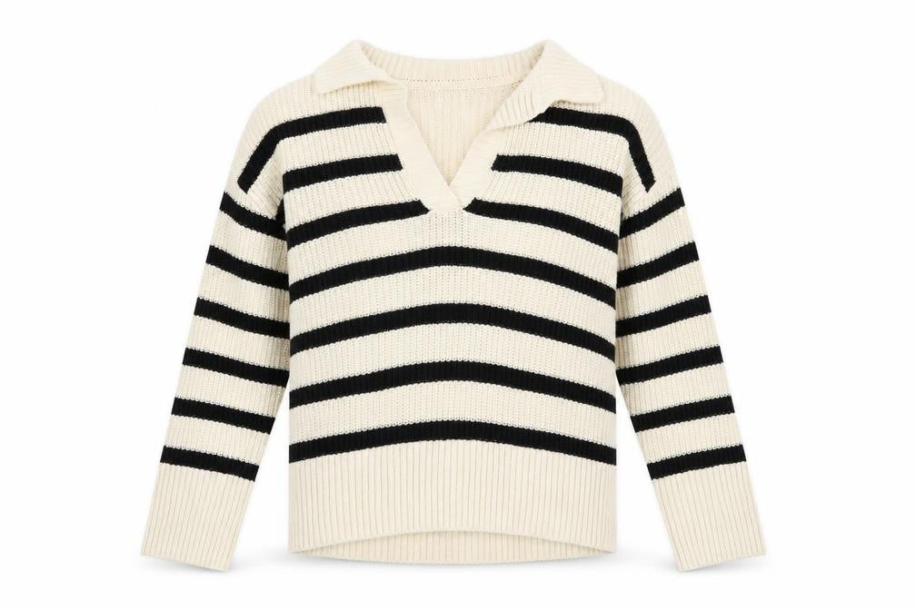 Front view of H&M Women's Multicoloured Striped jumper, size 12