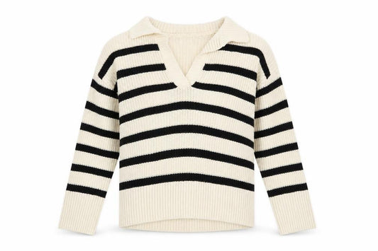 Front view of H&M Women's Multicoloured Striped jumper, size 12