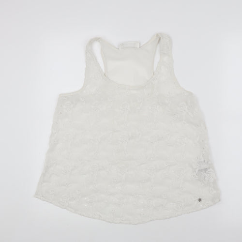 Abercrombie & Fitch Women's White Lace Tank Small