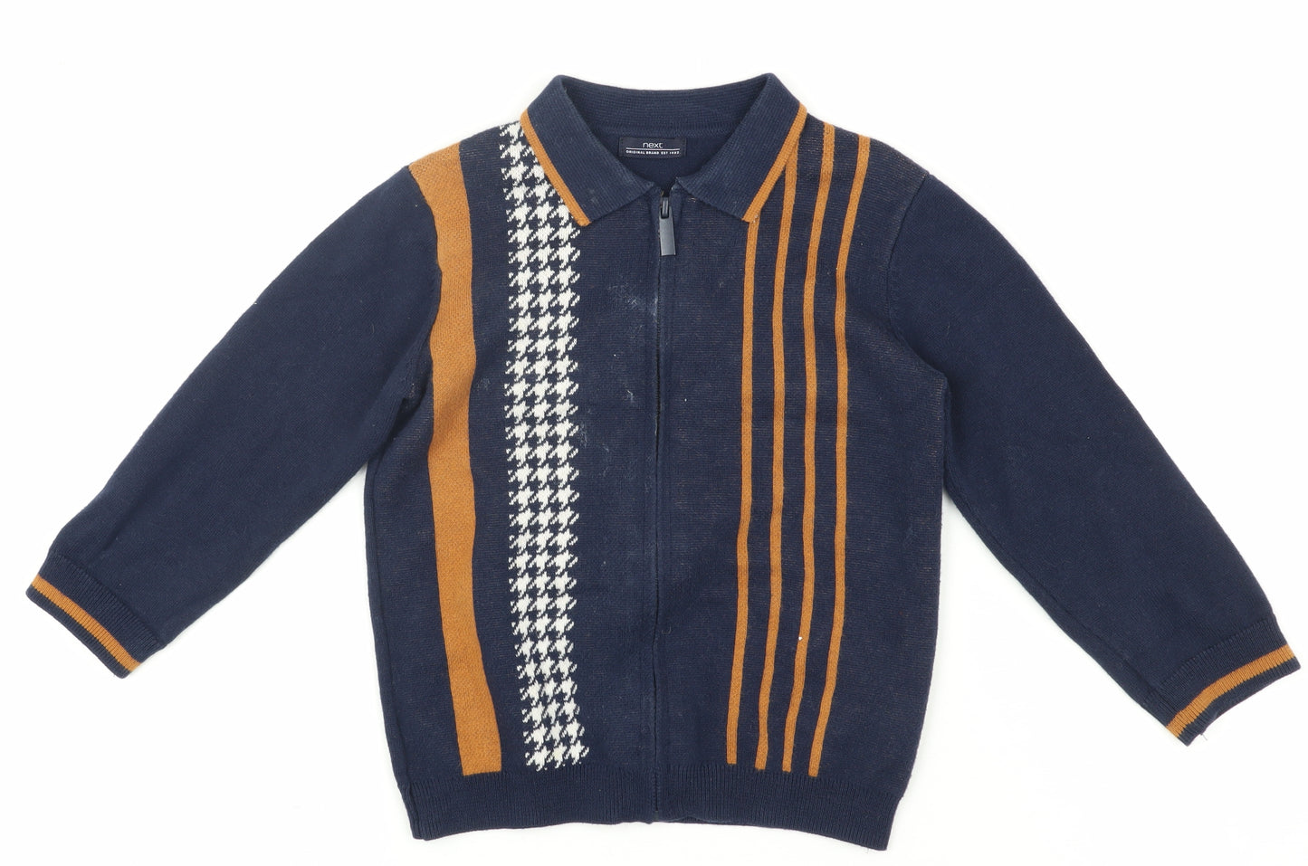 Next Unisex Baby Jacket Blue 18-24 Months Houndstooth Cotton