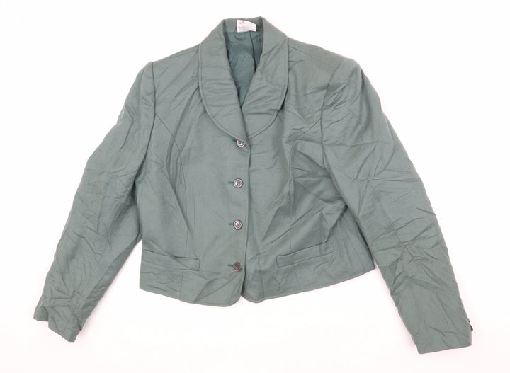 Alexon Women's Green Blazer Wool UK 14 Shawl Collar