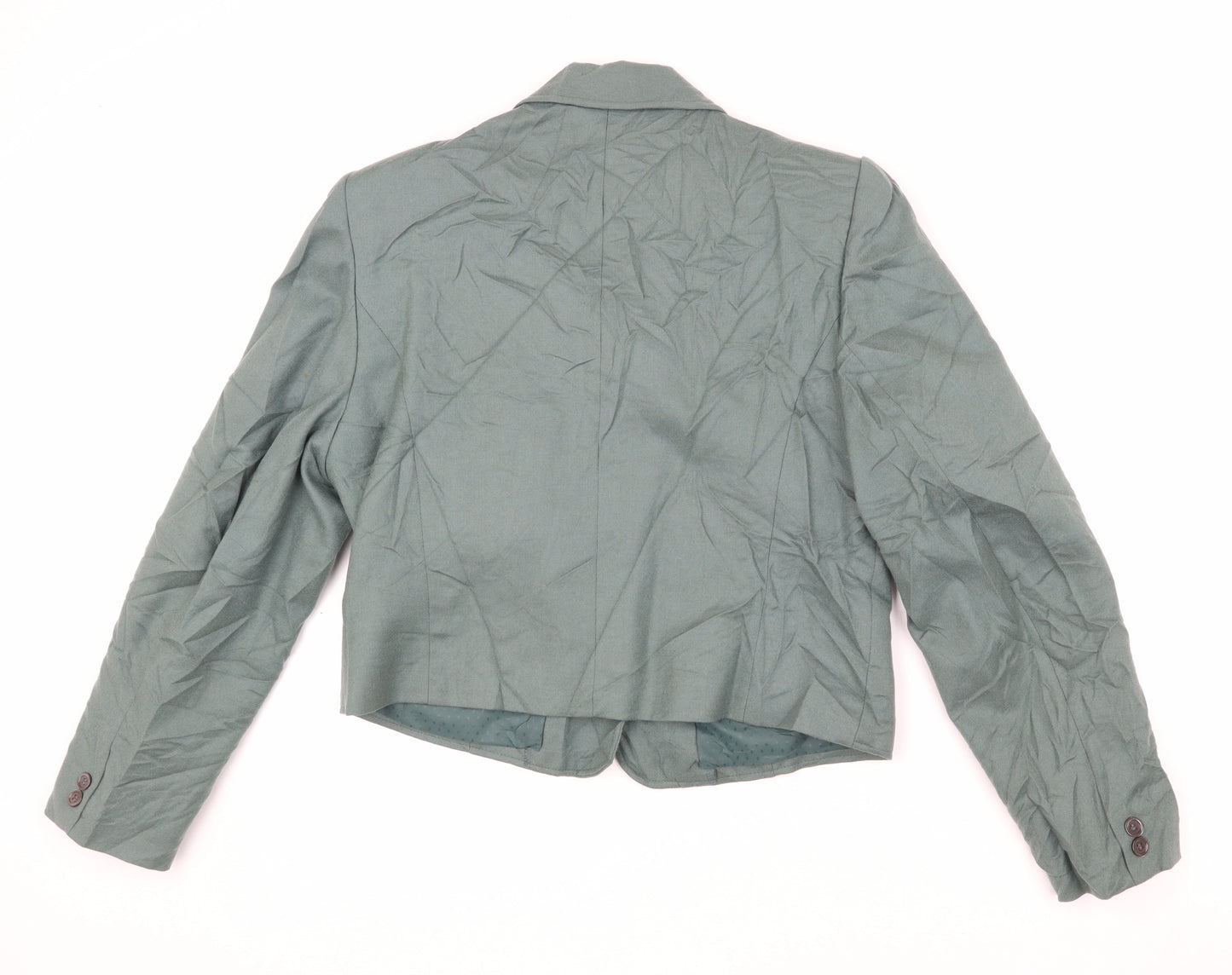Alexon Women's Green Blazer Wool UK 14 Shawl Collar