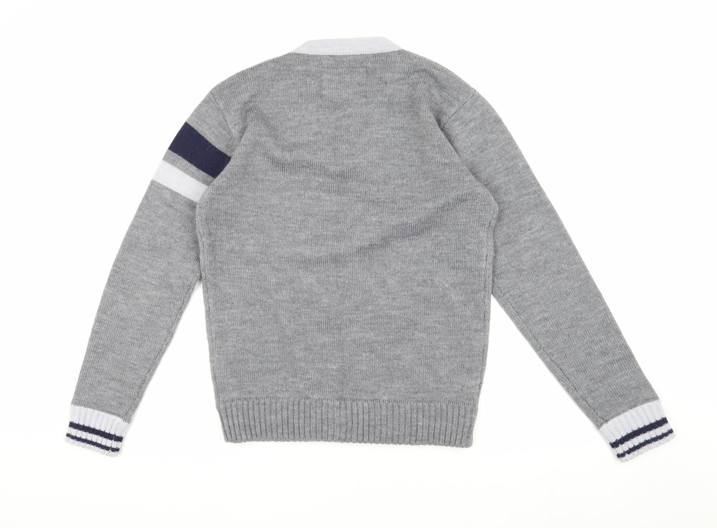 MK University Unisex Grey V-Neck Pullover Jumper M