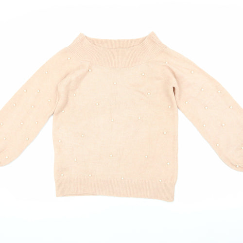 Next Women's Beige High Neck Pullover Jumper Size 6