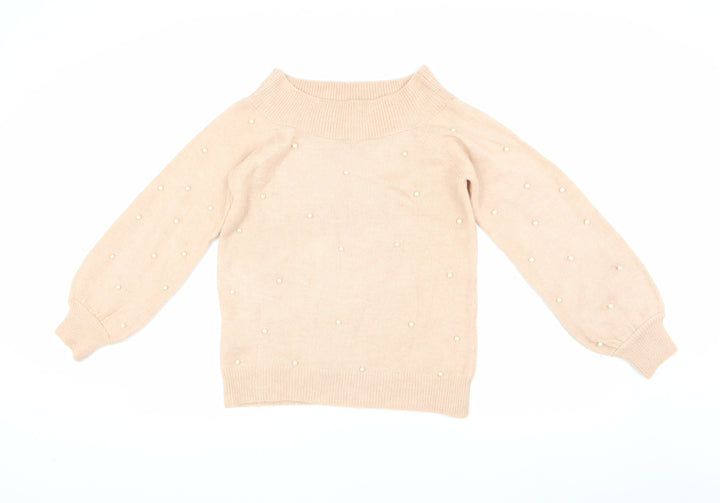 Next Women's Beige High Neck Pullover Jumper Size 6