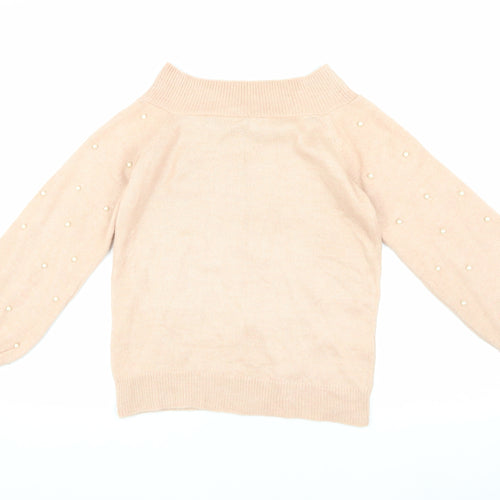 Next Women's Beige High Neck Pullover Jumper Size 6