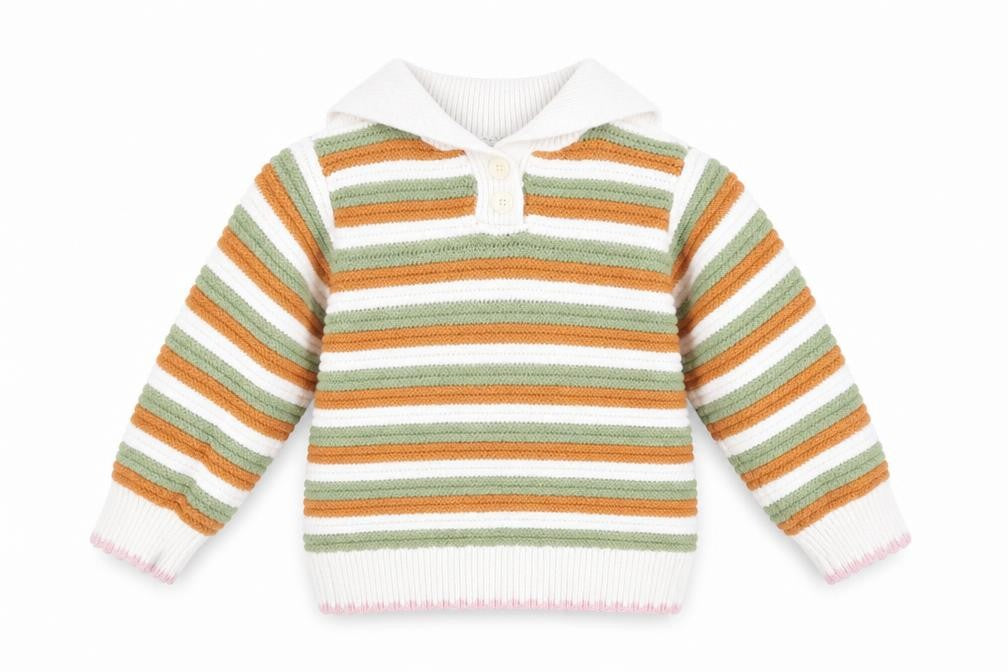 Front view of Zara girls’ multicoloured henley jumper 3-4 years