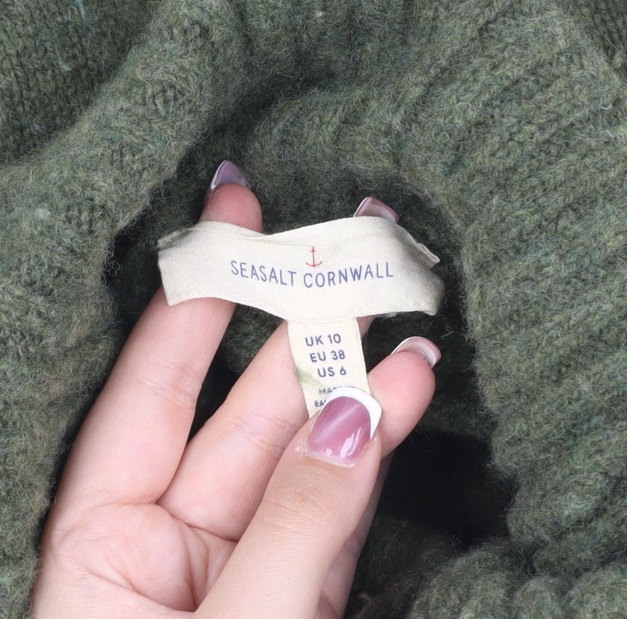 Seasalt Cornwall Women's Green Roll Neck Jumper Size 10
