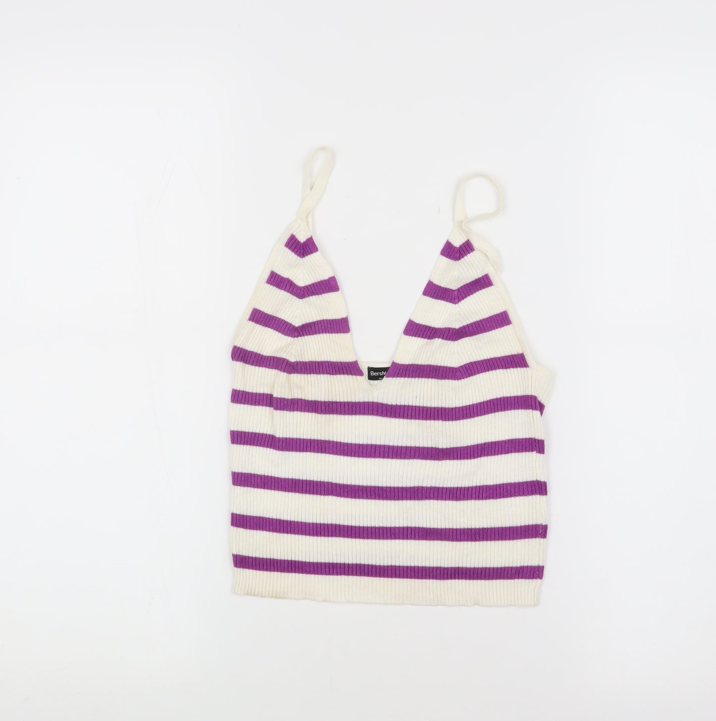 Bershka Teen Multicoloured Striped Cropped Tank, S