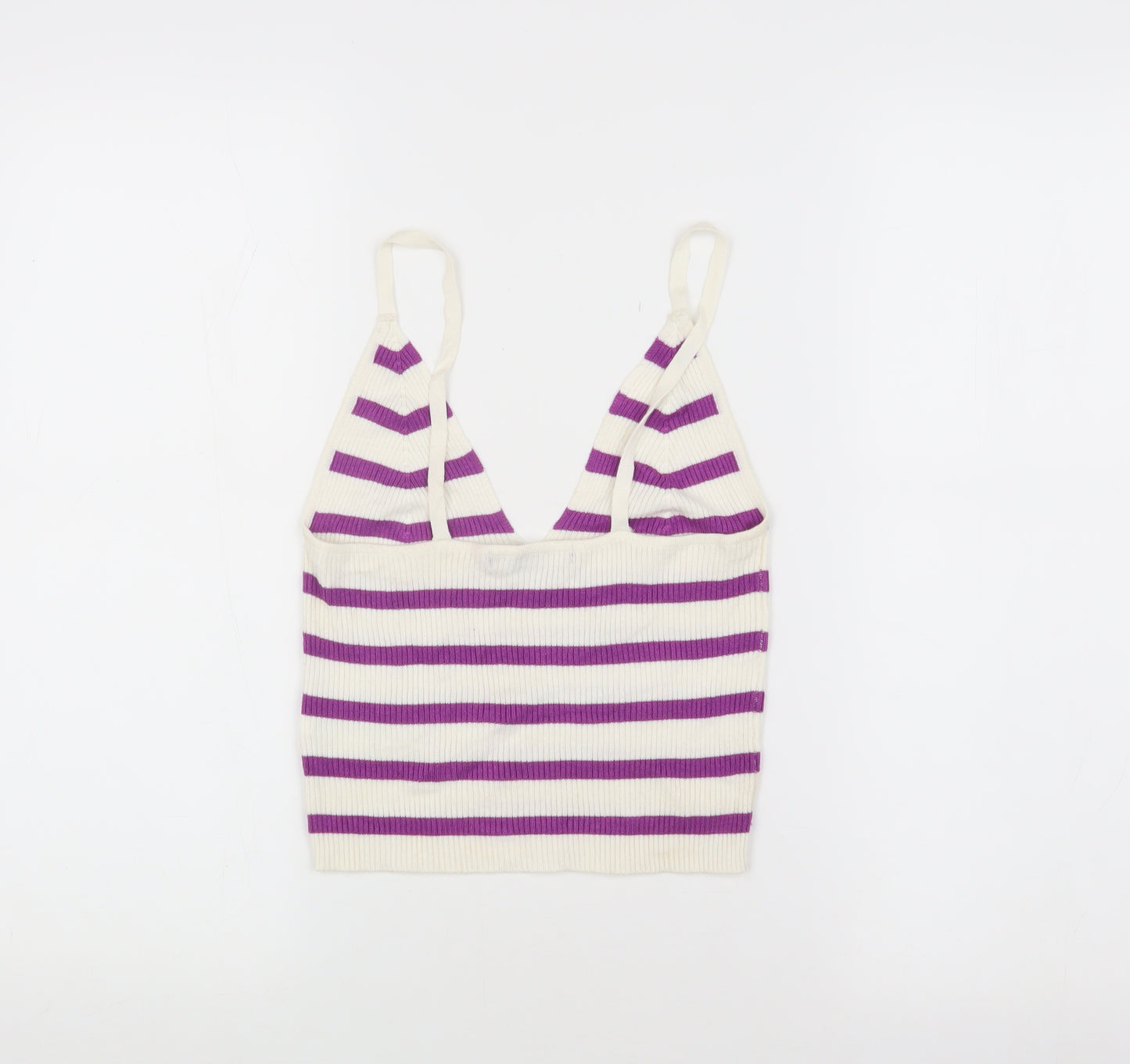 Bershka Teen Multicoloured Striped Cropped Tank, S